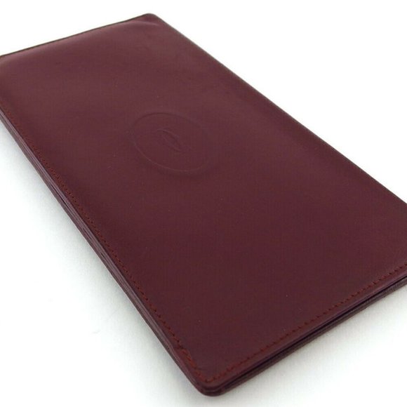 Cartier long pills masteline Bordeaux leather Auth used L3582 - Picture 5 of 8